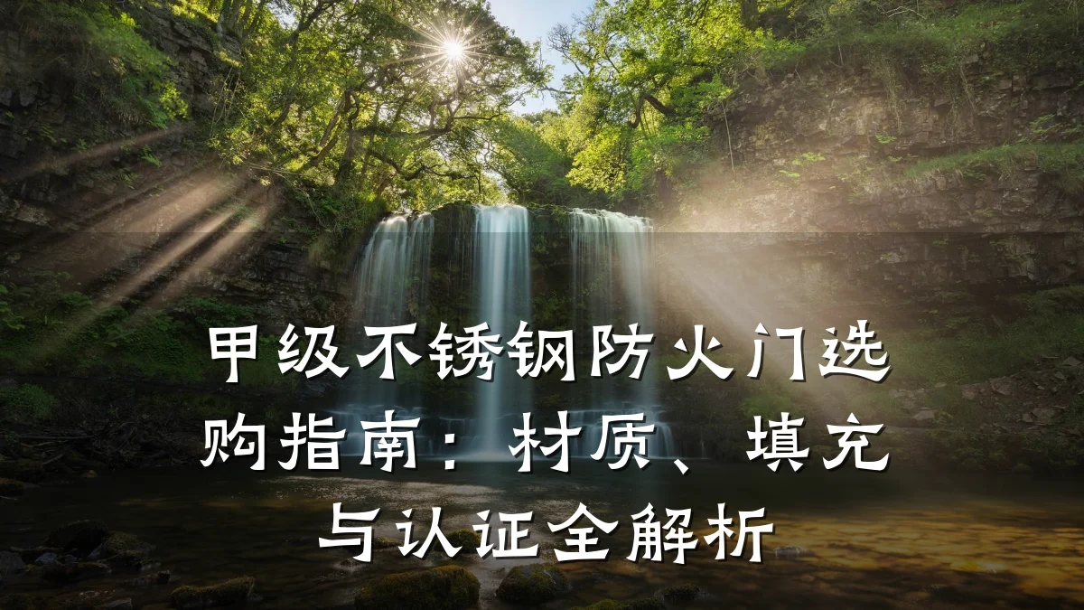 甲级不锈钢防火门选购指南:材质、填充与认证全解析