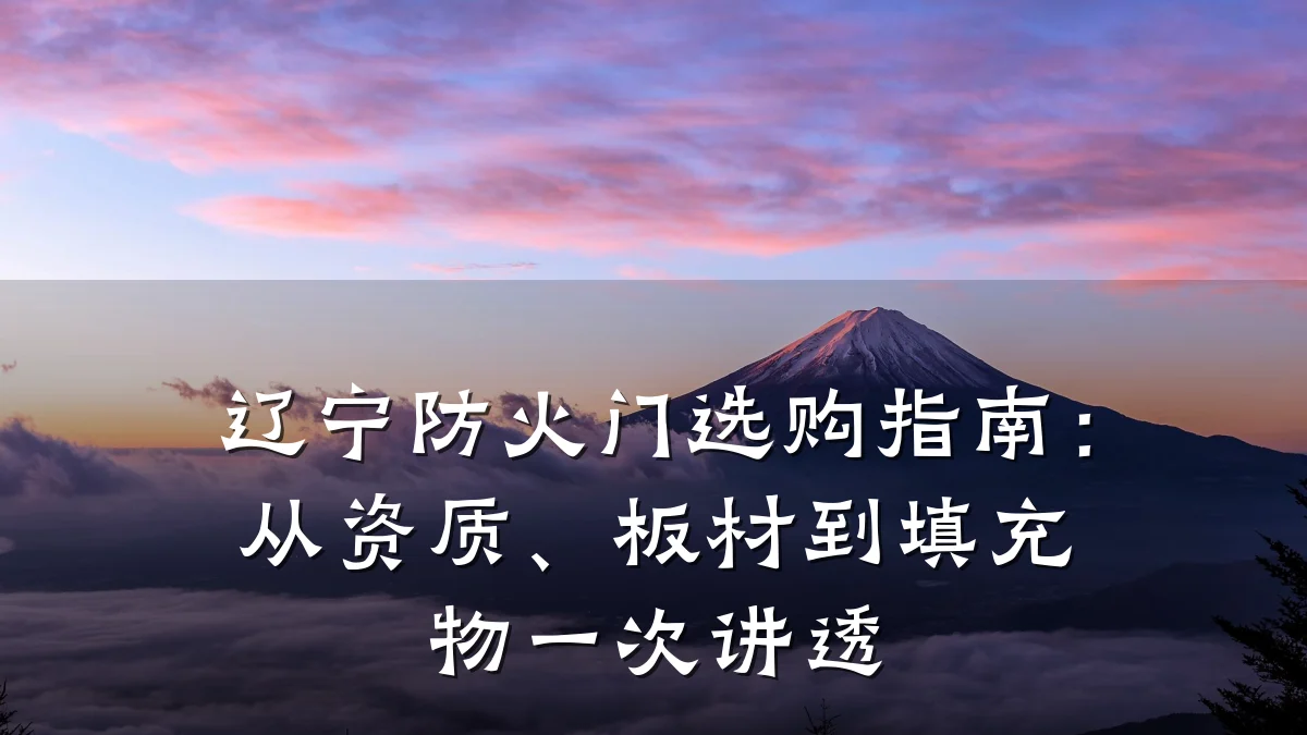 辽宁防火门选购指南：从资质、板材到填充物一次讲透